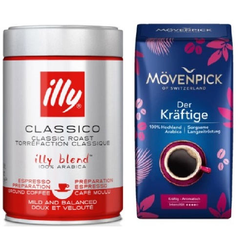 Молотый кофе illy и Movenpick